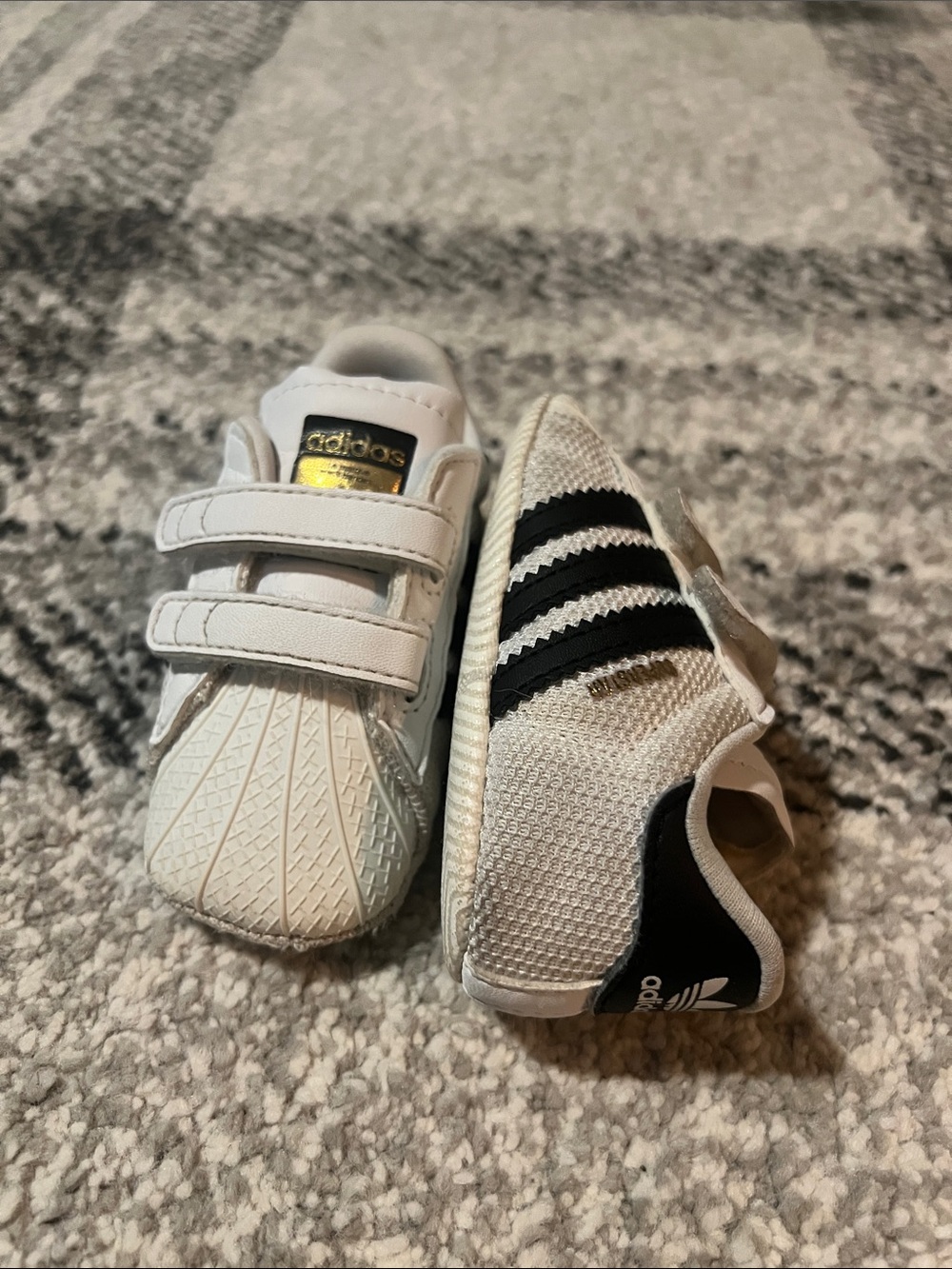 Baby Adidas Superstar Velcro shoes - size 2K